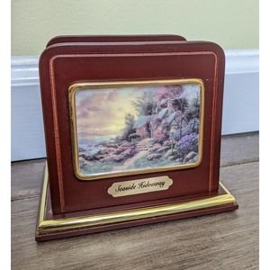 thomas kinkade Seaside Hideaway mail Napkin Holder vintage 2005